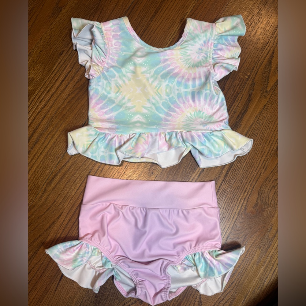 Pastel Tie-Dye and Pink Ruffle Dancewear